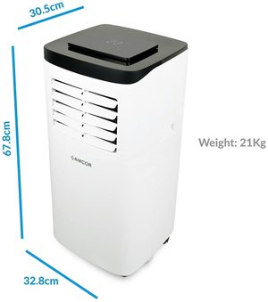 Amcor SF8000E-V3 Portable Air Conditioner's dimensions.