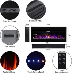 INMOZATA Electric Fireplace's features.