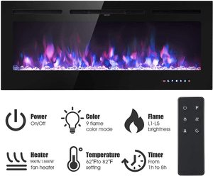 M.C.Haus Electric Fireplace's features.