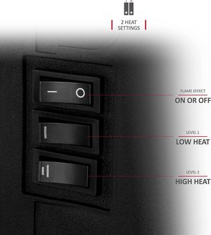 NETTA Electric Fireplace Stove Heater's controls.